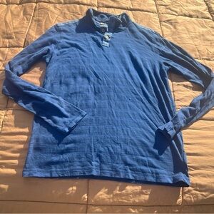 Native Code Blue Long Sleeve Cotton Textured Henley Size Medium